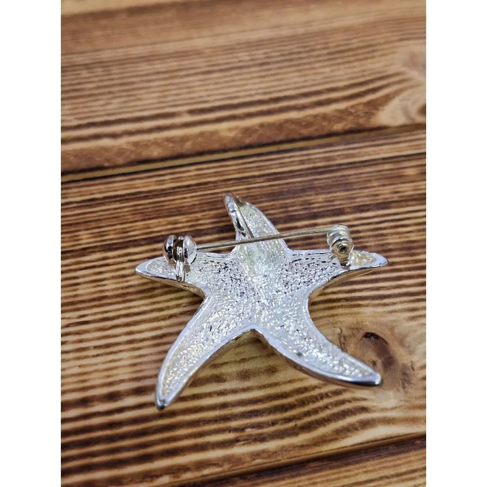 Vintage Silver Tone Starfish Pin/Pendant 1.5